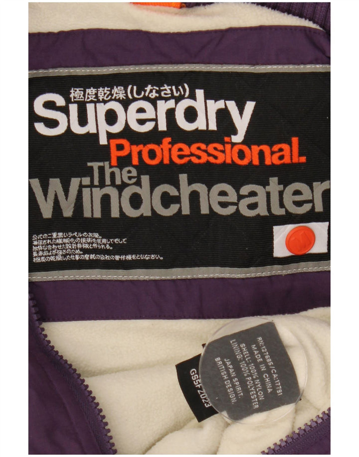 Jaqueta corta-vento feminina Superdry The Windcheater UK 14 médio roxo
