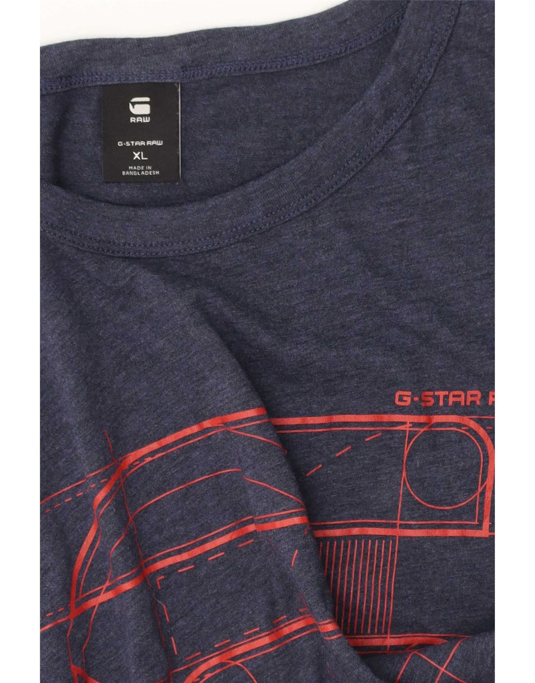 Camiseta gráfica masculina G-Star Top XL azul marinho