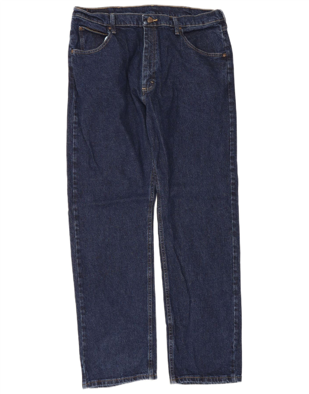 Wrangler Mens Straight Jeans W36 L32 Azul Marinho Algodão