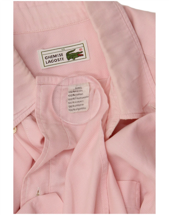 Camisa masculina LACOSTE tamanho 40 algodão rosa médio