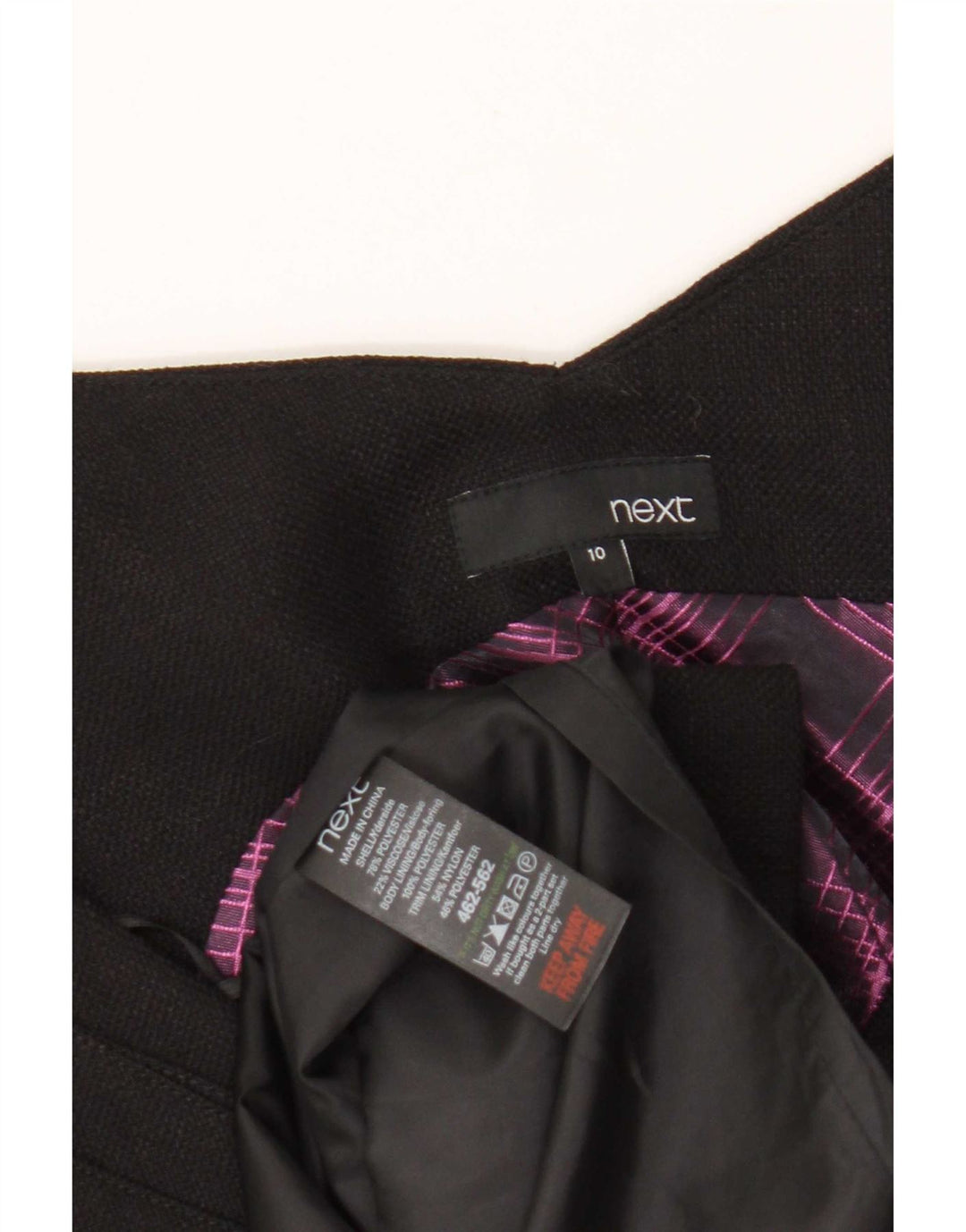 Próximo Vestido feminino sem mangas com bainha UK 10 pequeno poliéster preto