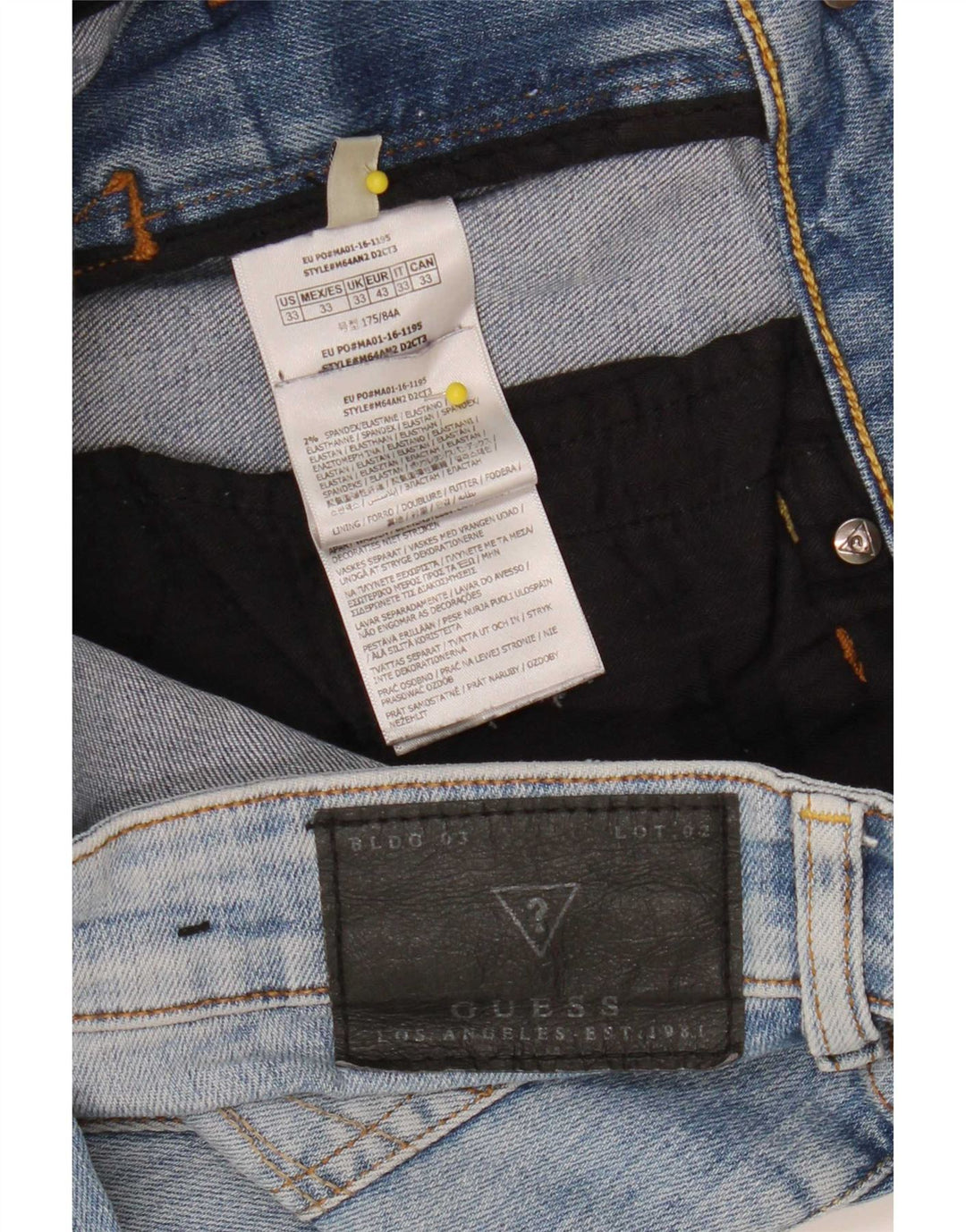 Guess Jeans Skinny Masculino W33 L32 Azul Algodão