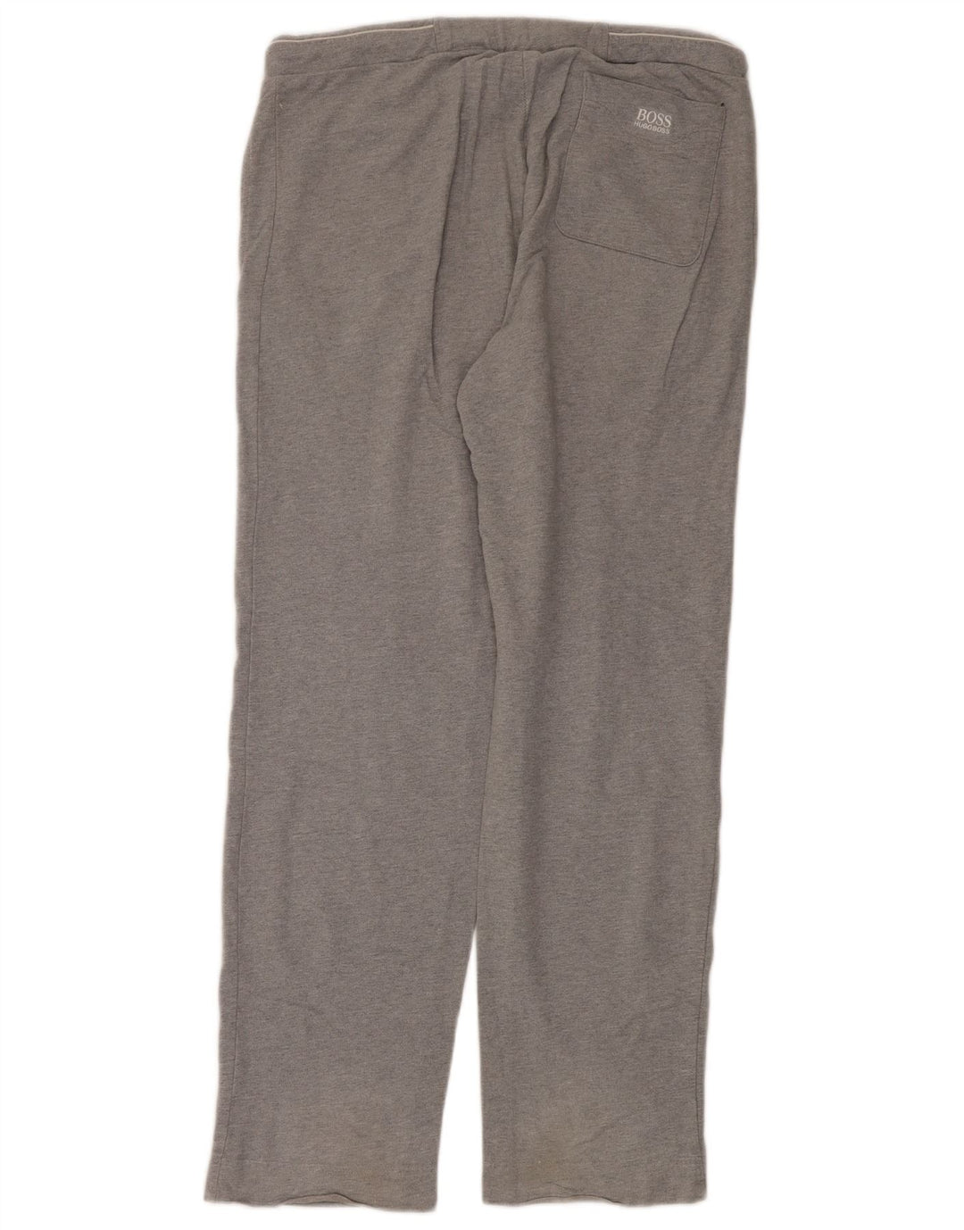 Calça de treino masculina Hugo Boss algodão cinza médio