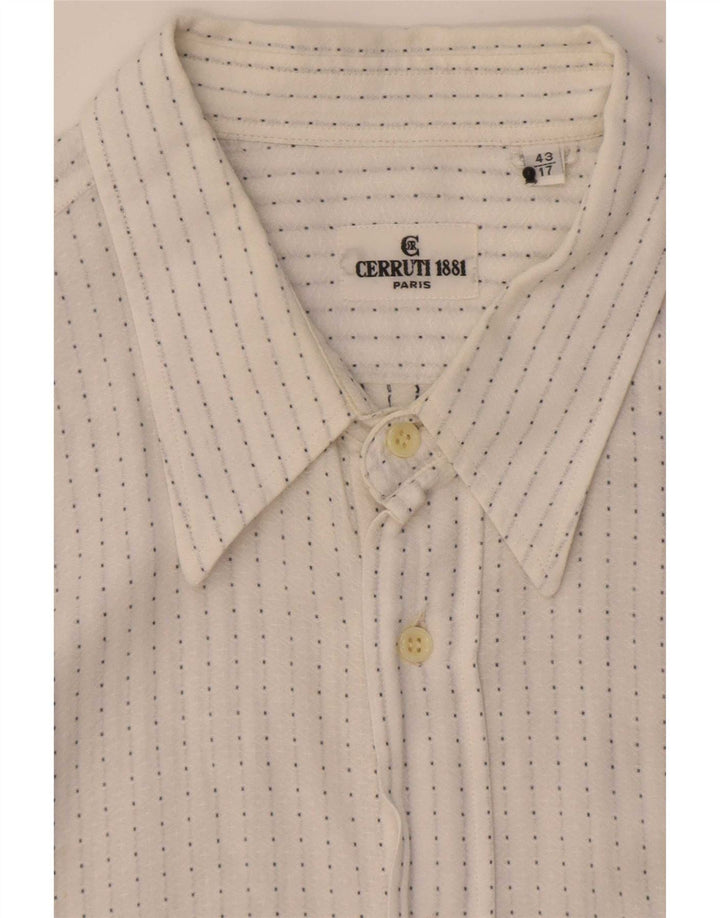 Camisa masculina Cerruti 1881 tamanho 43 17 XL branca manchada