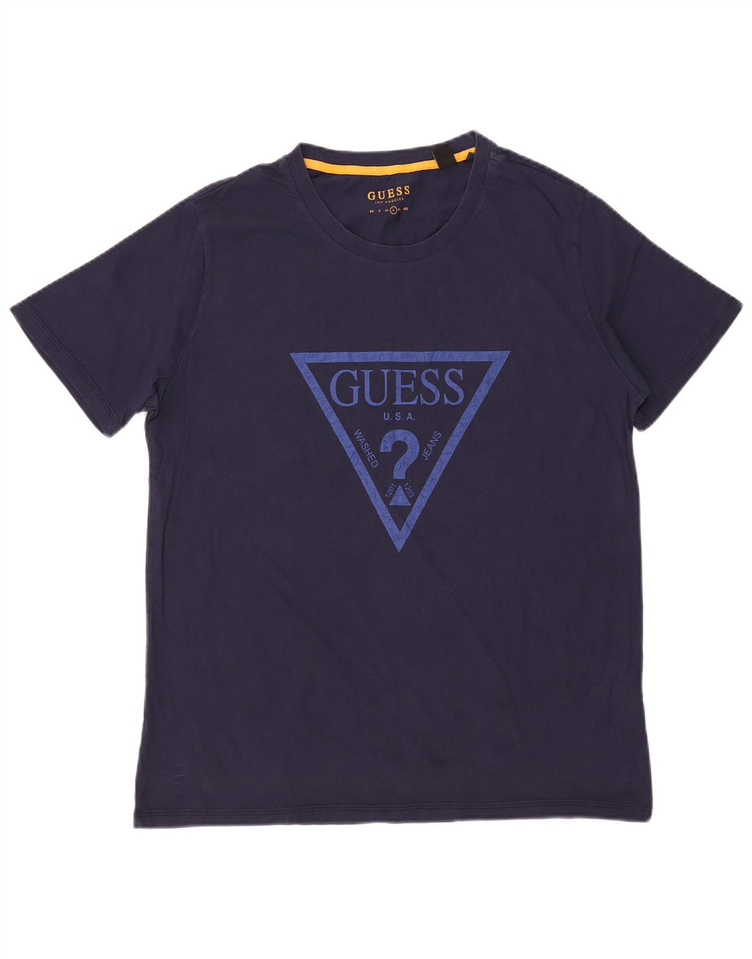 Camiseta masculina gráfica GUESS grande algodão azul marinho