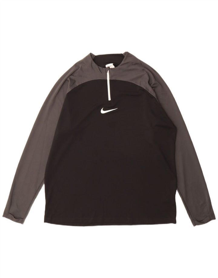 Nike Mens Dri Fit Top Manga Longa XL Preto Colourblock