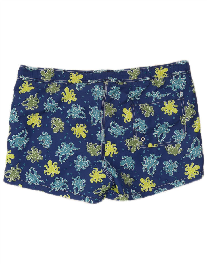 Shorts de banho masculinos com padrão abstrato Benetton XL azul