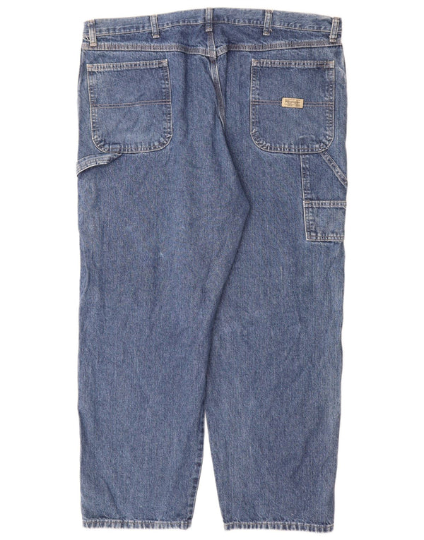 Wrangler Mens Cargo Straight Jeans W42 L30 Azul Algodão