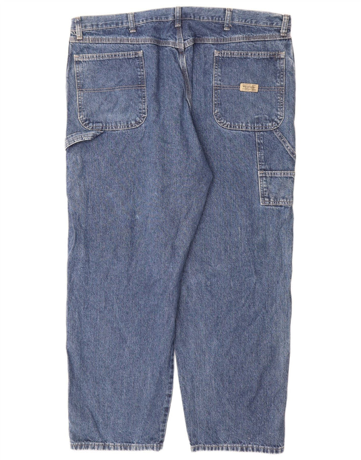 Wrangler Mens Cargo Straight Jeans W42 L30 Azul Algodão