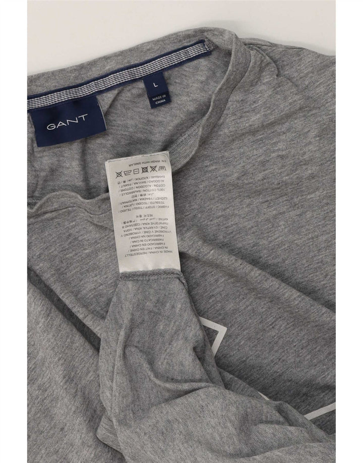 Camiseta masculina Gant com estampa gráfica grande algodão cinza