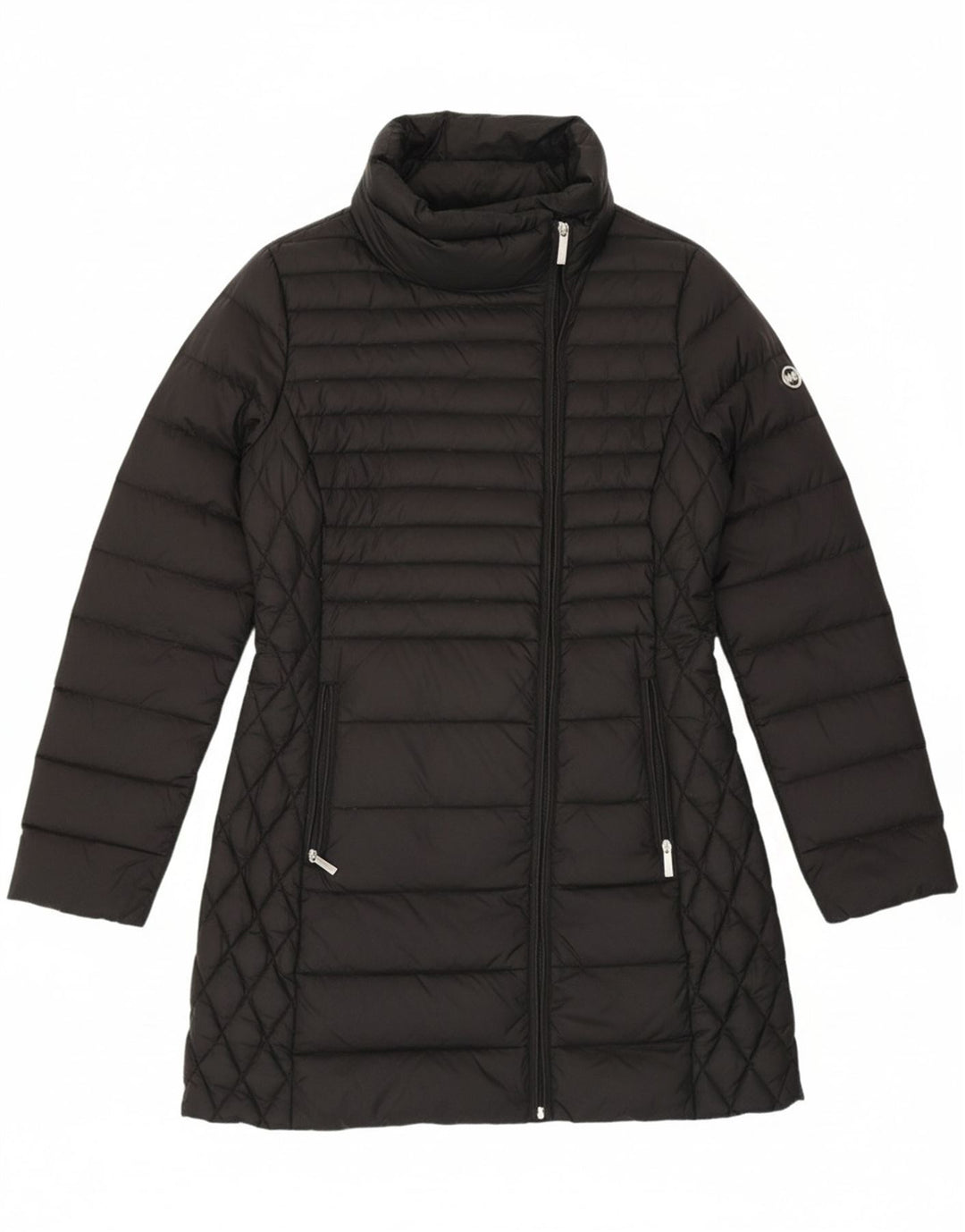 Casaco acolchoado feminino MICHAEL KORS UK 14 médio preto nylon