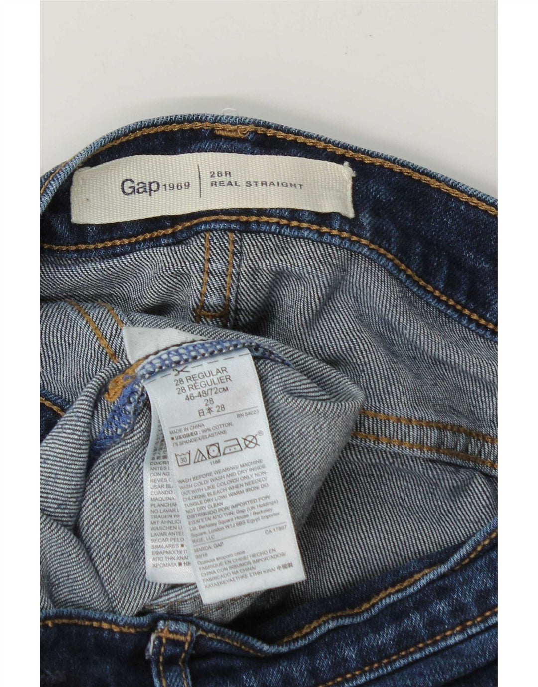 Jeans retos masculinos Gap W28 L29 algodão azul