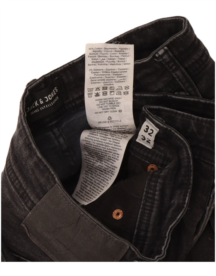 Jack & Jones Masculino GLENN Slim Jeans W32 L32 Cinza Algodão