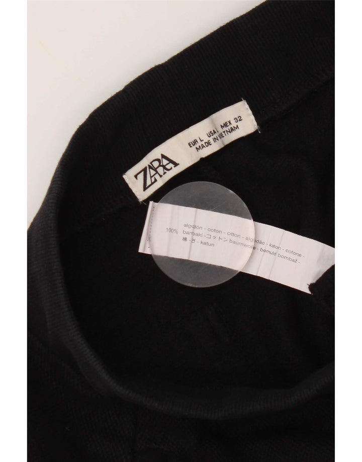 Zara Shorts esportivos masculinos grandes de algodão azul marinho