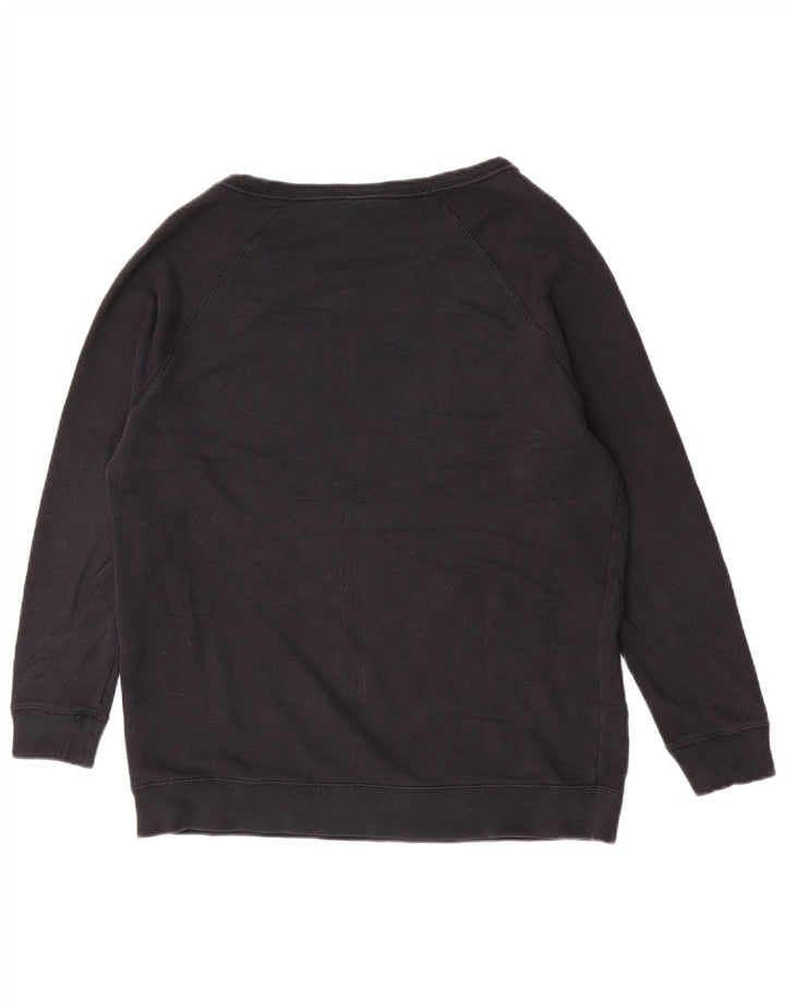 Nike feminino gráfico oversized moletom jumper UK 14 médio preto algodão