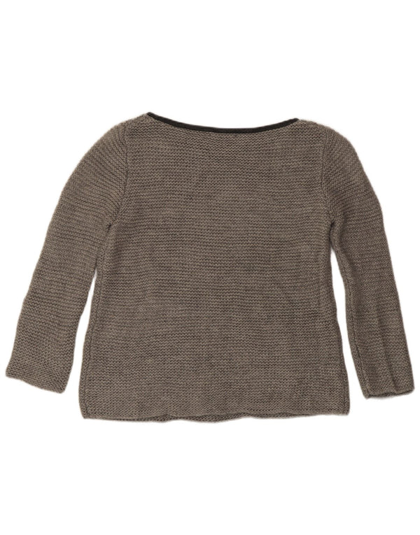Suéter feminino Zara com gola canoa UK 14 cinza médio