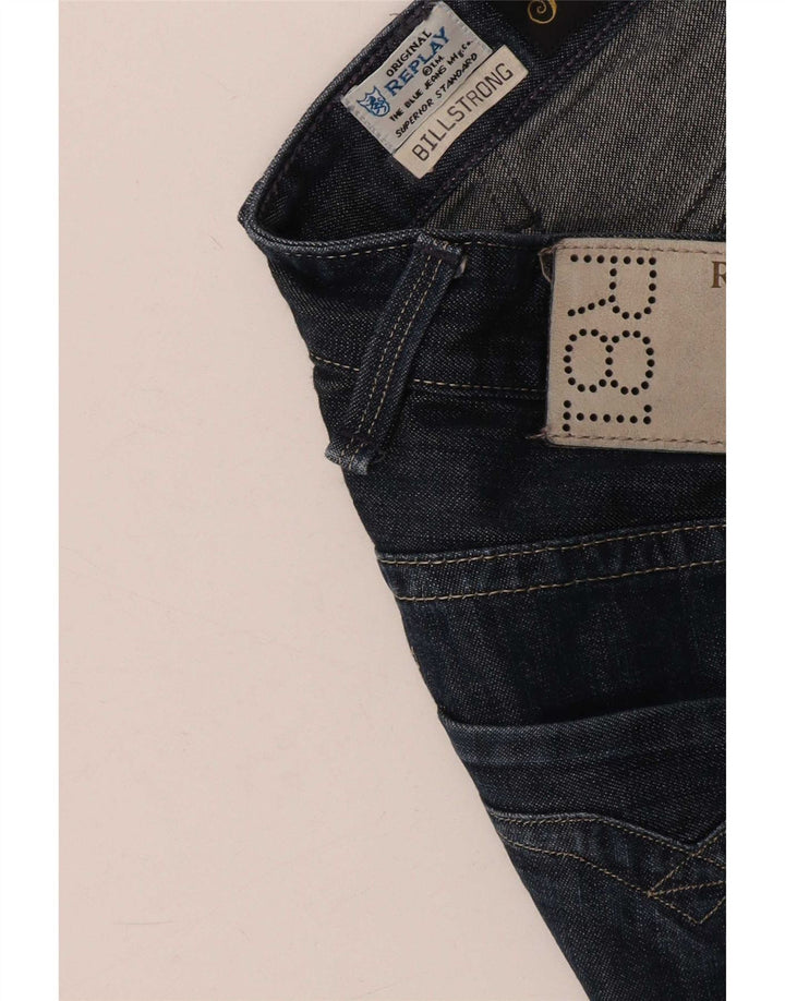 Replay Jeans reto masculino W34 L28 azul marinho