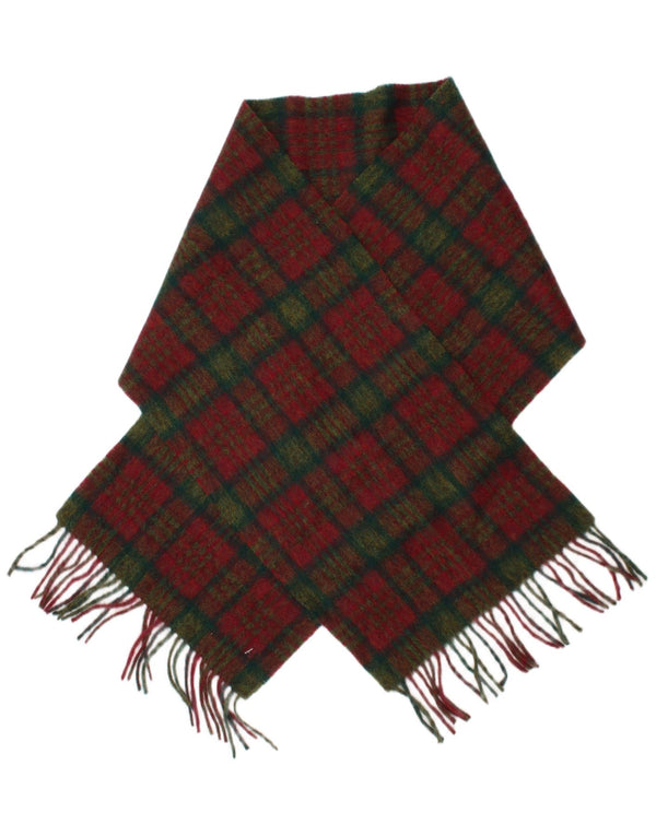 Lenço retangular feminino John Hanly&Co Ltd tamanho único xadrez vermelho clássico