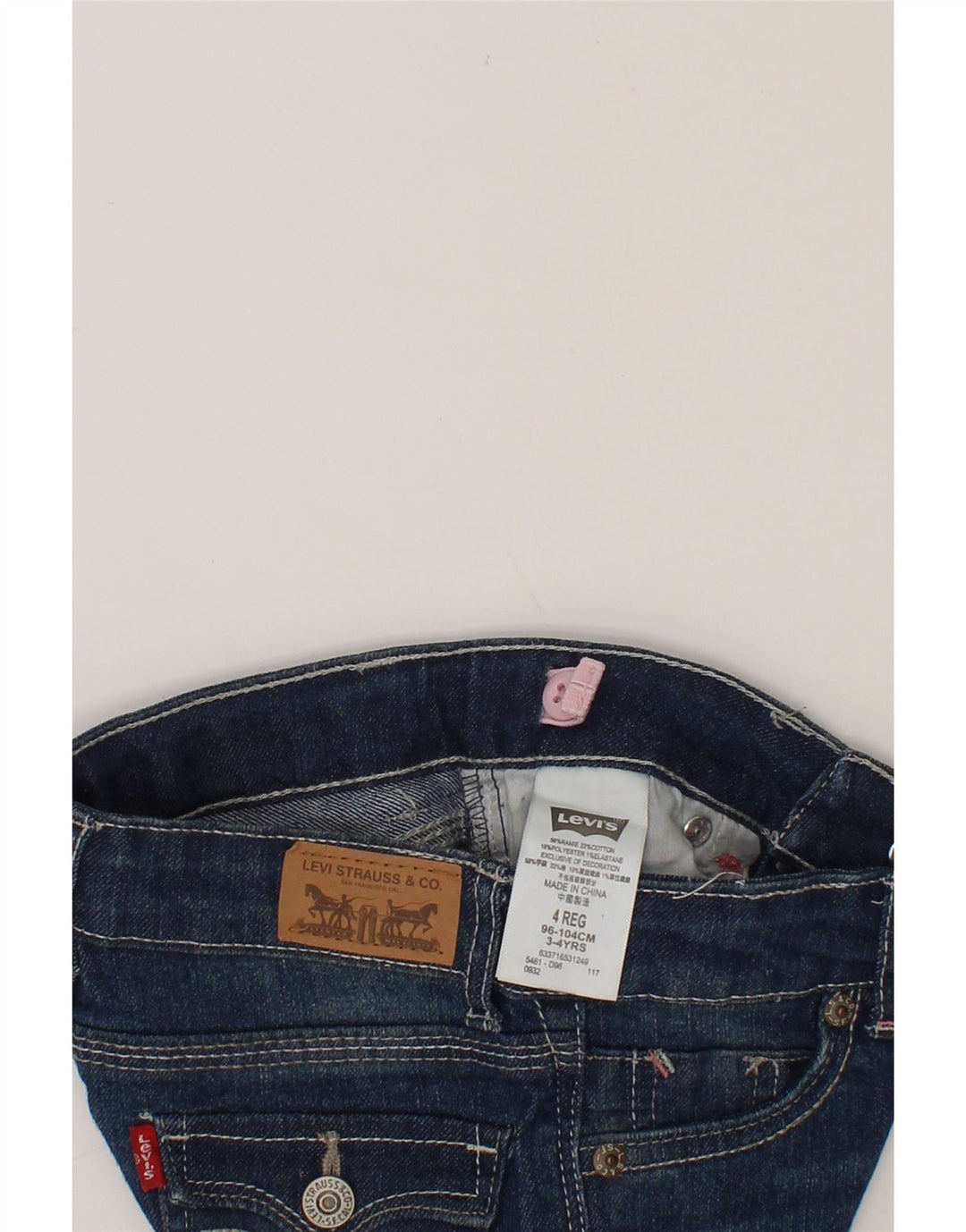 LEVI'S Girls Bermuda Shorts 3-4 Years W22  Navy Blue Cotton Vintage Levi's and Second-Hand Levi's from Messina Hembry 
