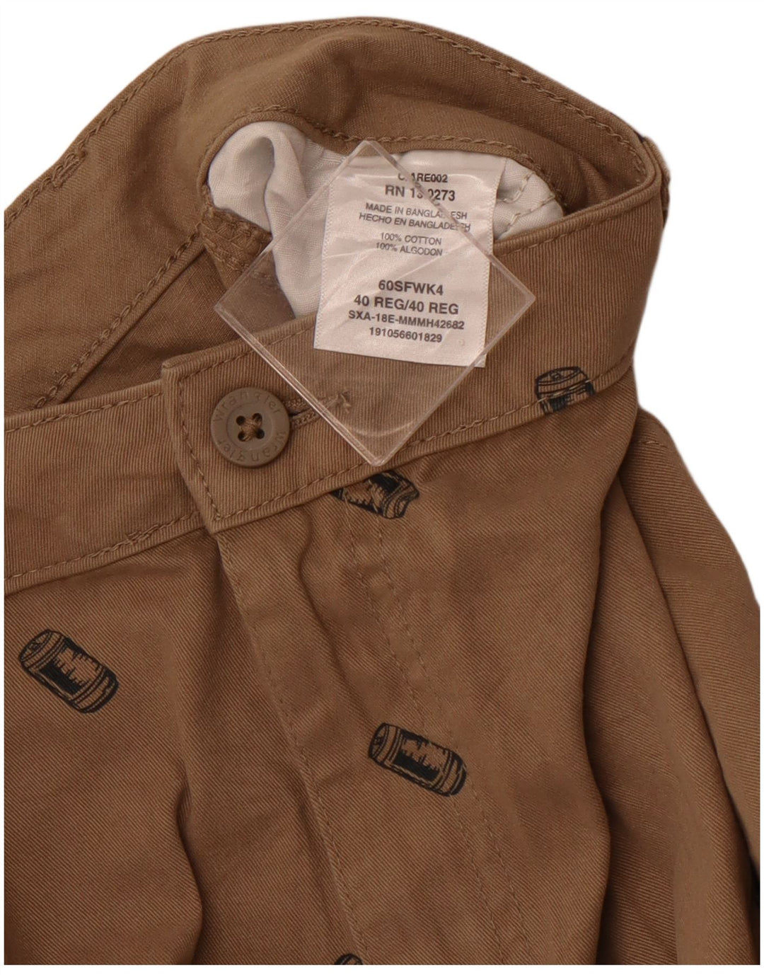 Shorts cargo masculino WRANGLER W40 XL algodão marrom