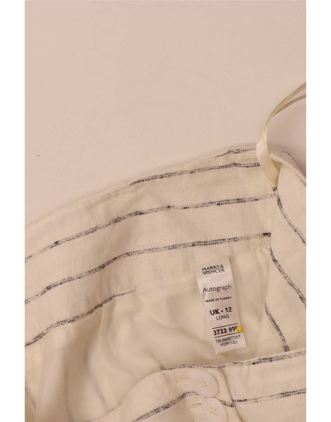 Calça casual feminina Marks & Spencer Reino Unido 12 médio W32 L33 branco