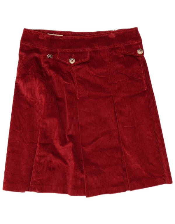 Saia feminina de veludo Marlboro Classics EU 42 grande W30 algodão borgonha
