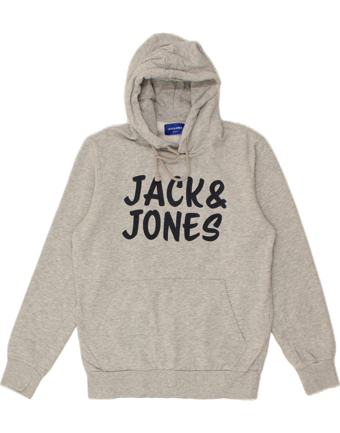 JACK & JONES Mens Graphic Hoodie Jumper Medium Grey Cotton Vintage Jack & Jones and Second-Hand Jack & Jones from Messina Hembry 