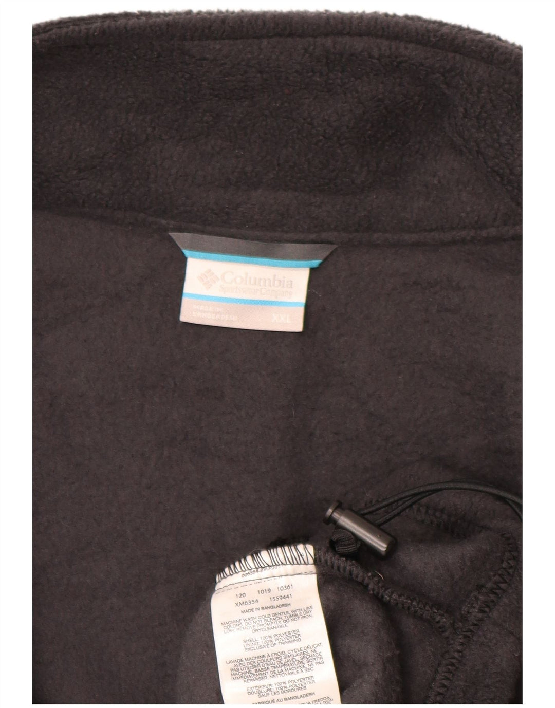 Jaqueta de lã masculina COLUMBIA UK 44 2XL poliéster preto