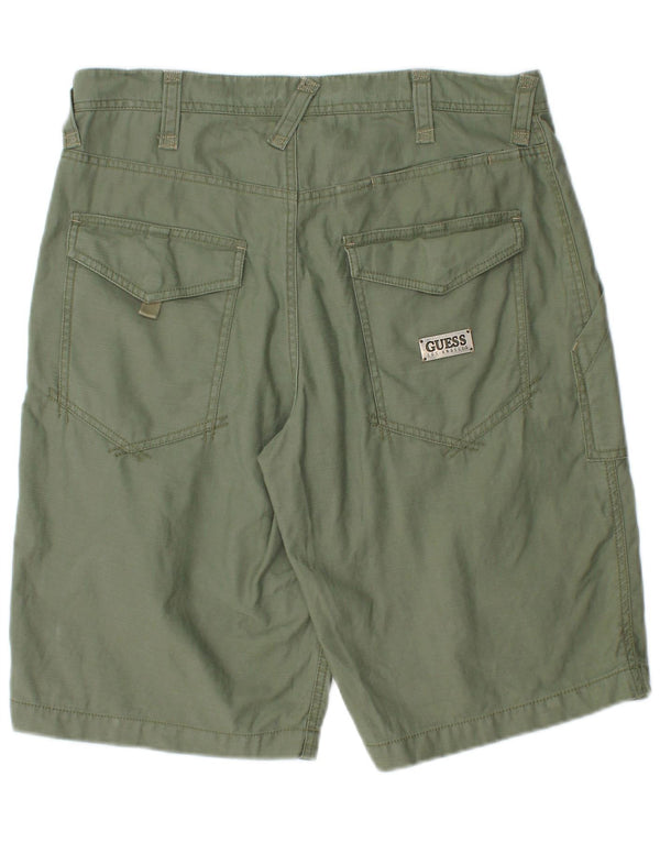 Guess Mens Cargo Shorts W30 Médio Algodão Cáqui