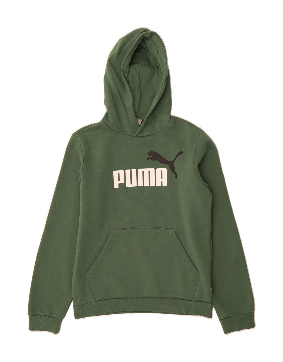 PUMA Boys Graphic Hoodie Jumper 13-14 Years  Green Cotton Vintage Puma and Second-Hand Puma from Messina Hembry 