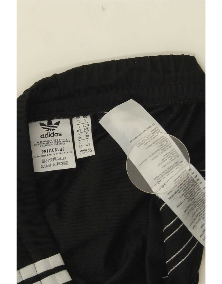 Calça de treino feminina Adidas UK 10 pequena poliéster preto