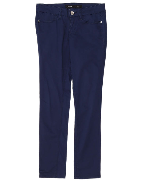 Calça feminina casual skinny Guess W26 L28 algodão azul marinho