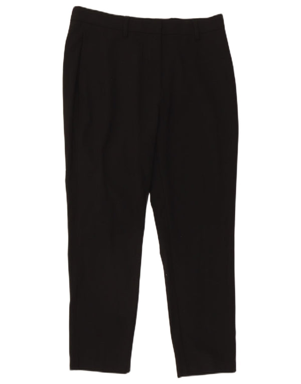 Calça feminina Marks & Spencer Crop Slim Suit Reino Unido 12 Médio W30 L25 Preta