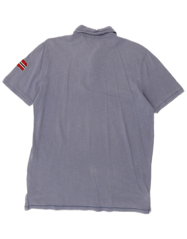 Camisa polo masculina com estampa geográfica Napapijri grande algodão azul