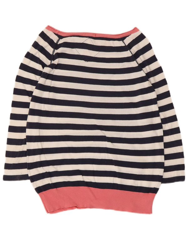 Suéter feminino Superdry com gola canoa e listrado azul marinho médio UK 12