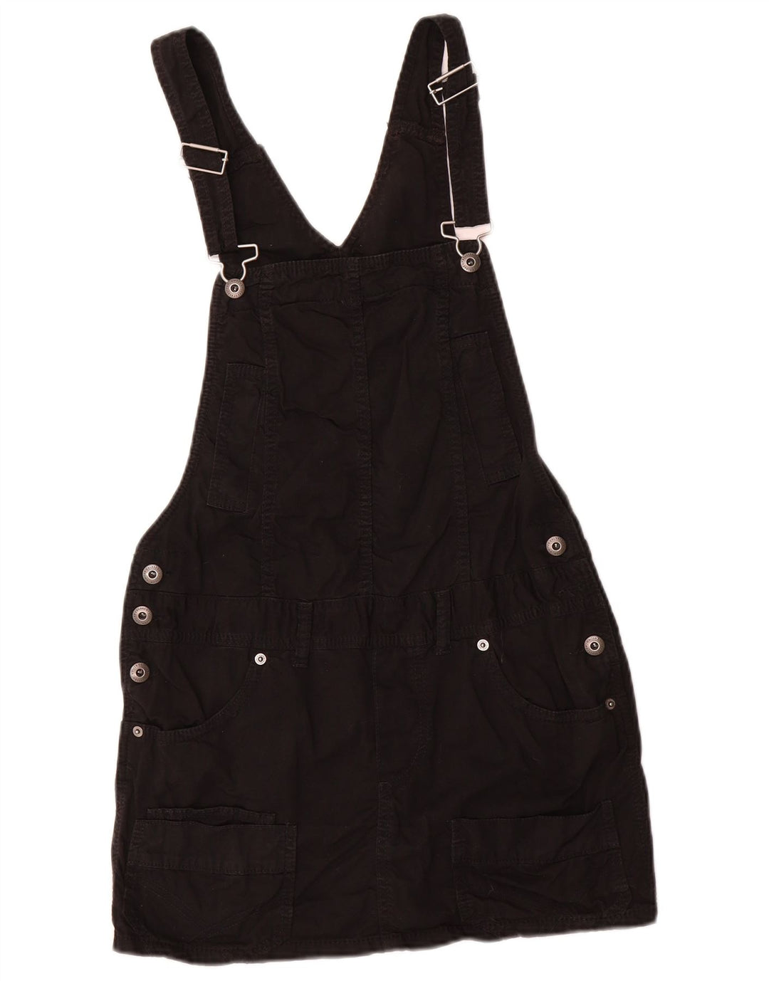 Vestido Dungaree feminino Benetton IT 42 algodão preto médio