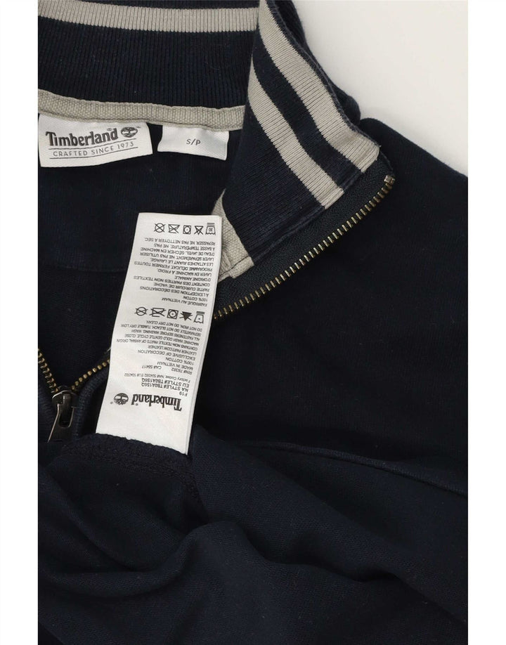 Moletom masculino Timberland com zíper e gola pequena algodão azul marinho