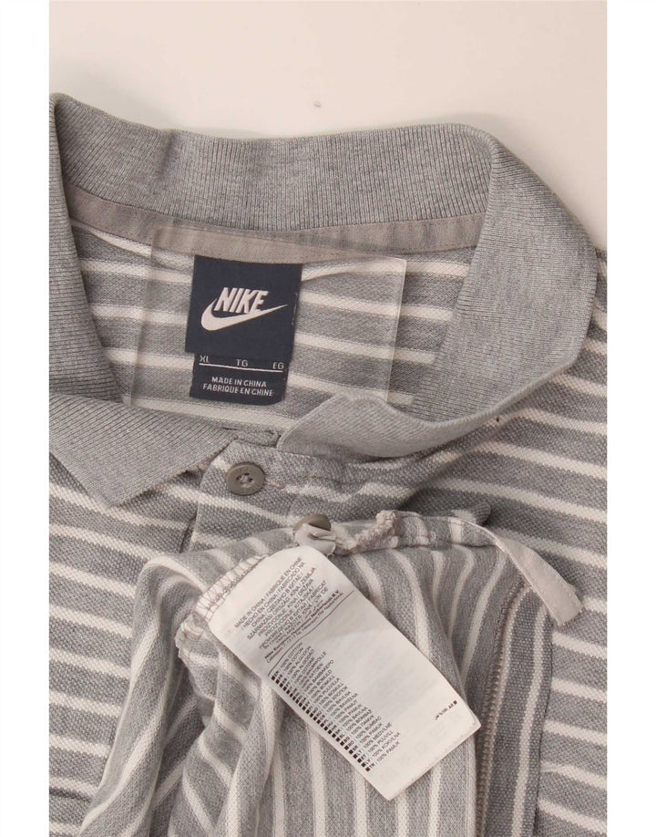 Camisa polo masculina Nike XL cinza listrada de algodão