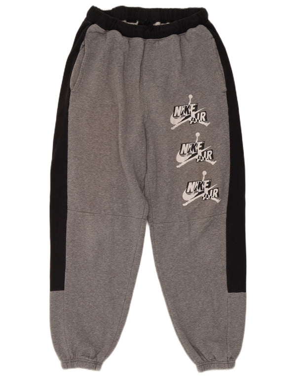 Jordan Mens Air Graphic Tracksuit Trousers Joggers Large Grey Colourblock