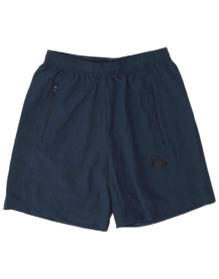 Shorts esportivos masculinos Adidas Aeroready pequenos poliéster azul marinho