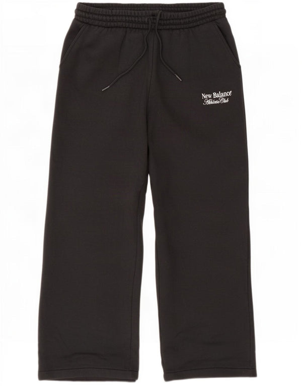 Calça de treino masculina New Balance com perna larga de algodão preto grande