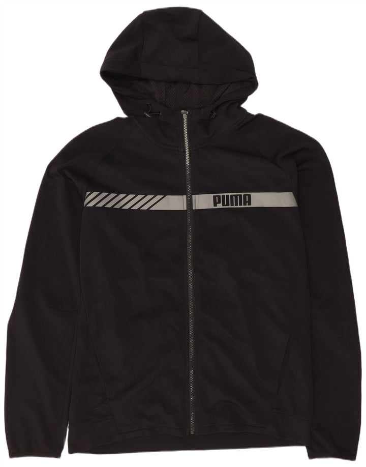 Suéter PUMA masculino com capuz e zíper médio preto