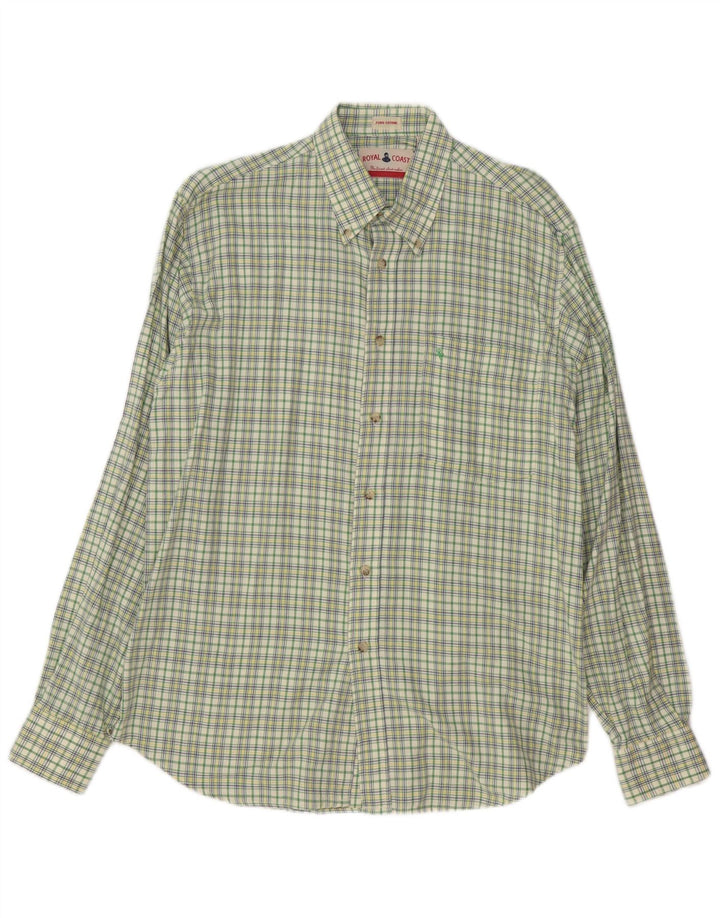 Camisa masculina Royal Coast grande algodão xadrez verde