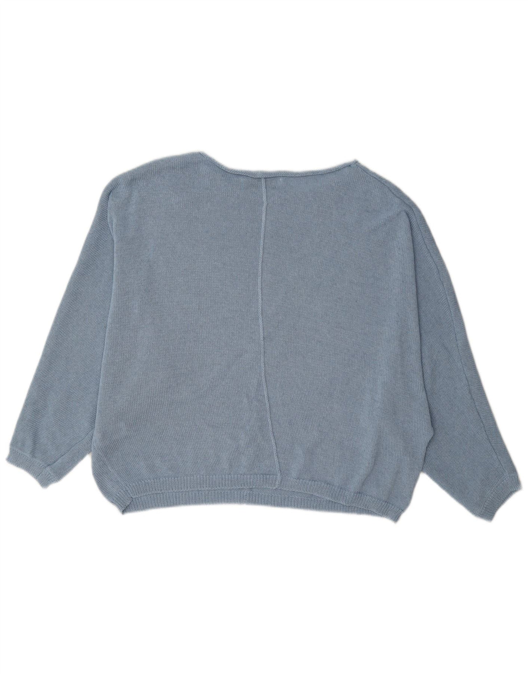 Zara Suéter feminino oversized com gola canoa Reino Unido 10 poliéster azul pequeno
