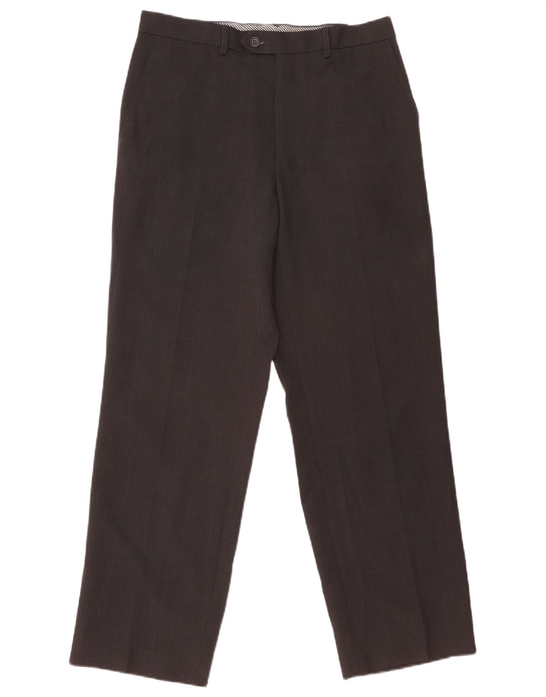 Calça masculina de terno reto Marks & Spencer W34 L31 preta