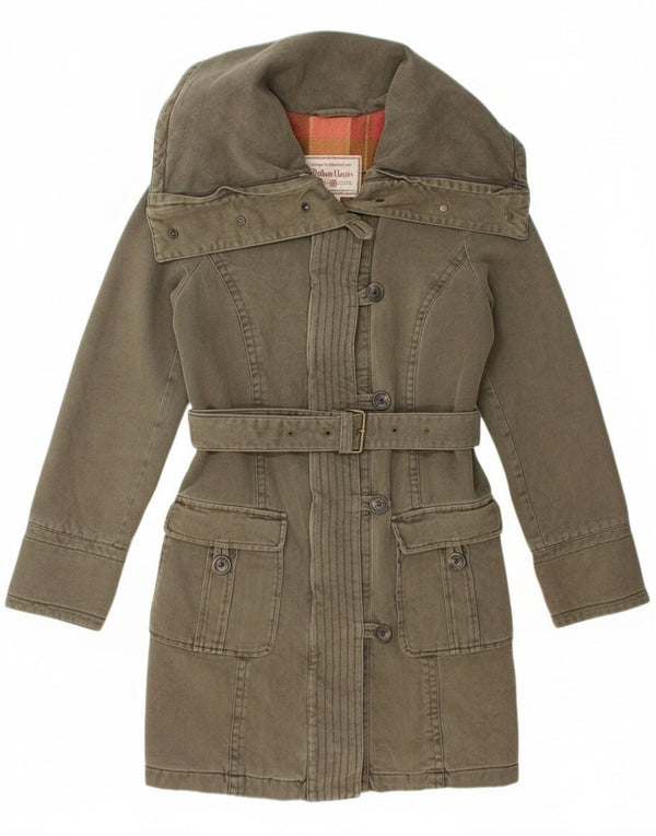 Casaco corta-vento feminino Marlboro Classics UK 12 algodão verde médio