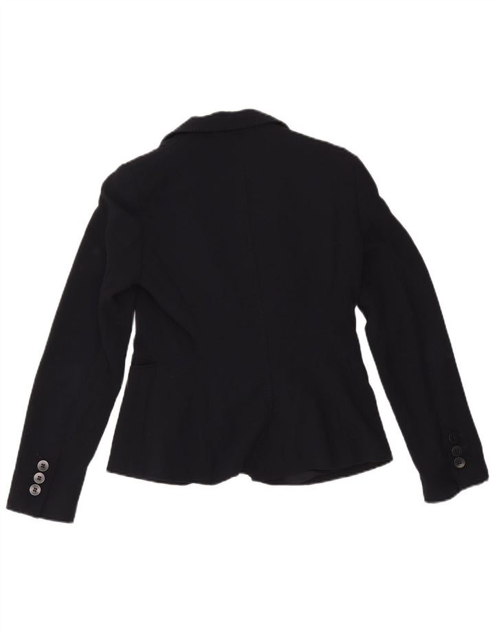 Jaqueta blazer feminina Emporio Armani com 2 botões Reino Unido 8 pequena azul marinho