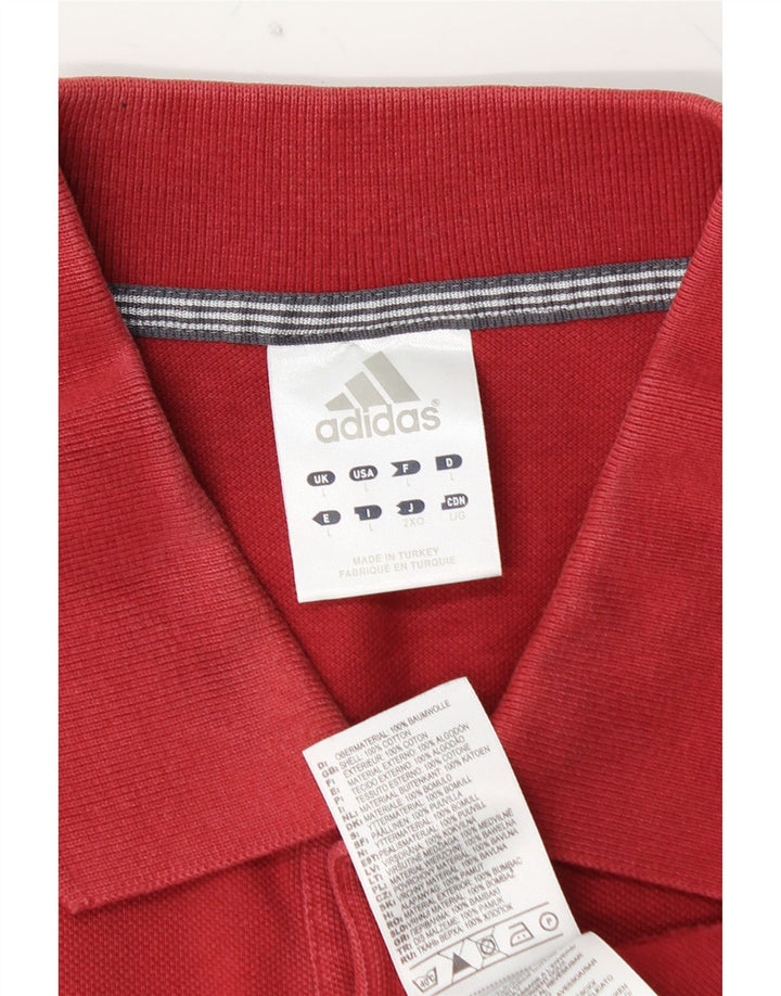 Camisa Polo Masculina Adidas Grande Algodão Vermelho