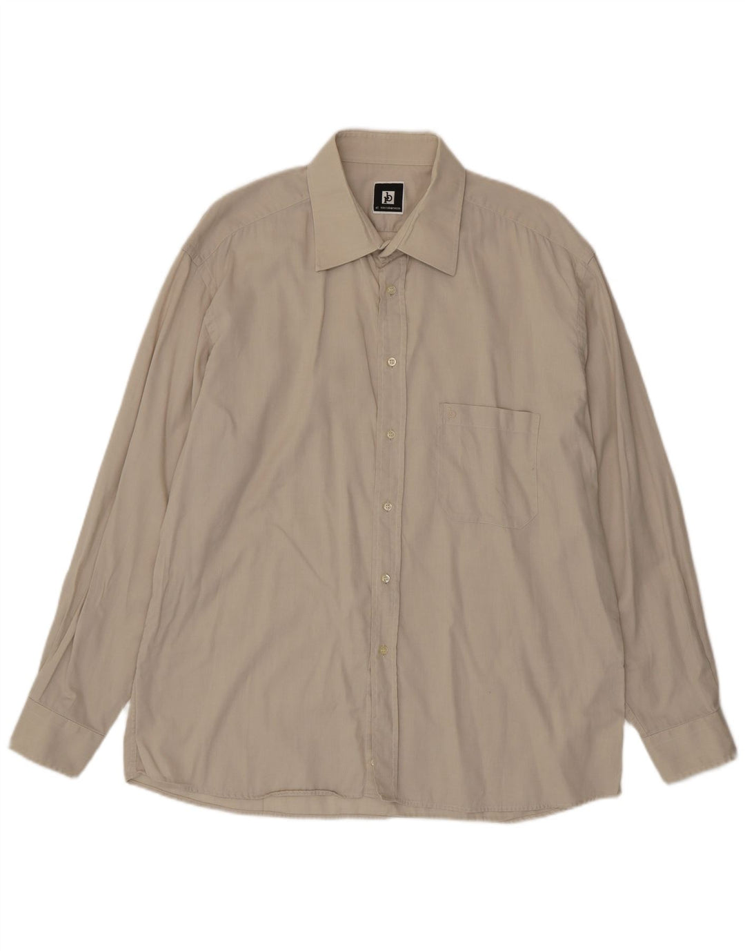 Camisa masculina Roccobarocco tamanho 18 45 2XL algodão bege