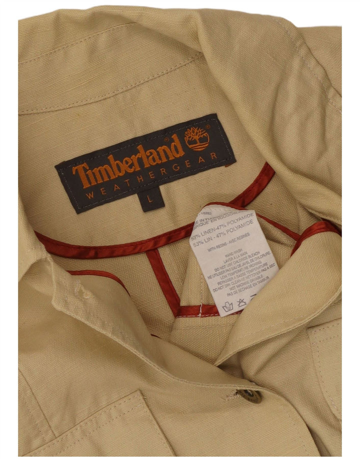 Jaqueta utilitária feminina Timberland UK 14 grande linho bege